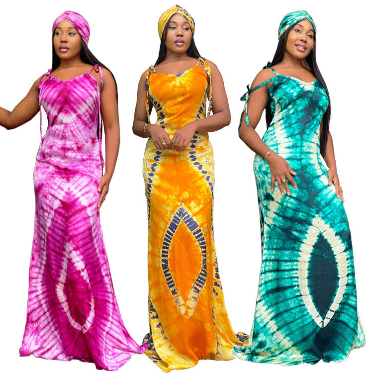 Slim Fit Long Dress and Scarf