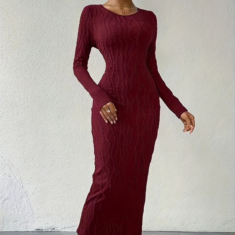 Bodycon Crew Neck Midi Dress