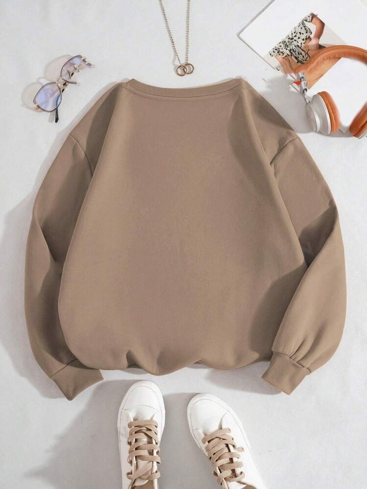 Figures Pattern Warm Lined Sweatshirt