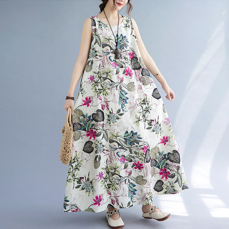 Sleeveless Round Neck Dress