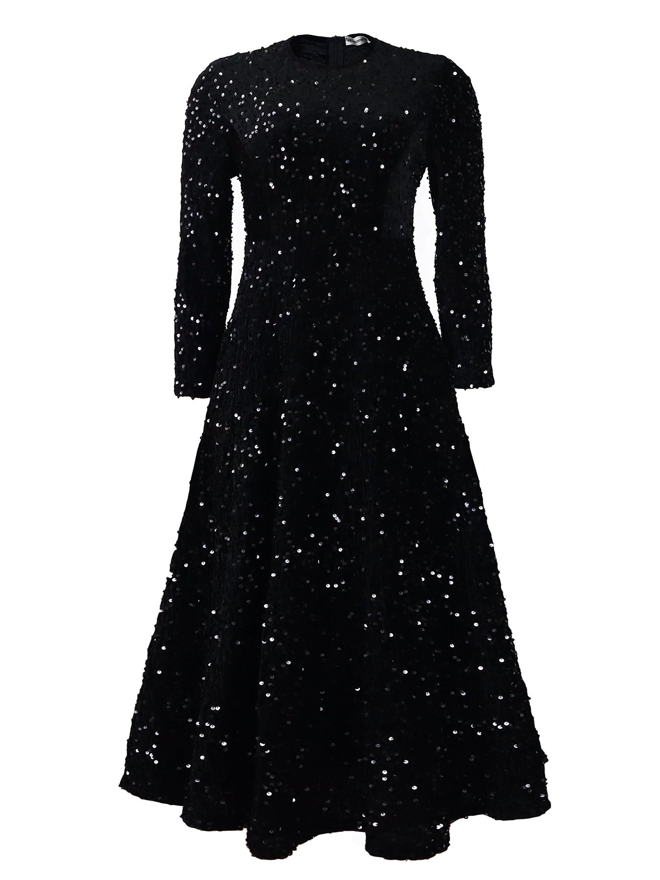 Women's Pure Color Sequins Mid-length Formal Dress