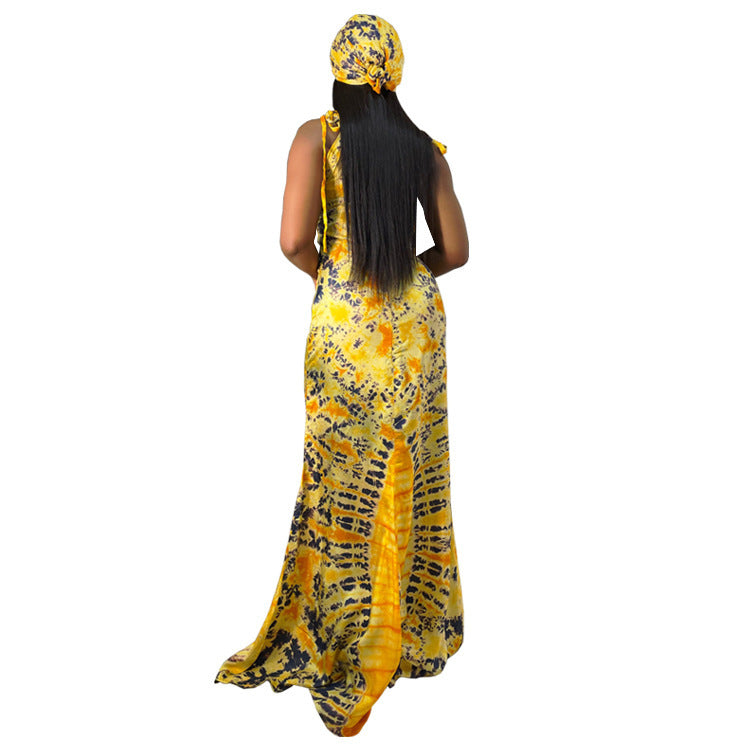 Slim Fit Long Dress and Scarf