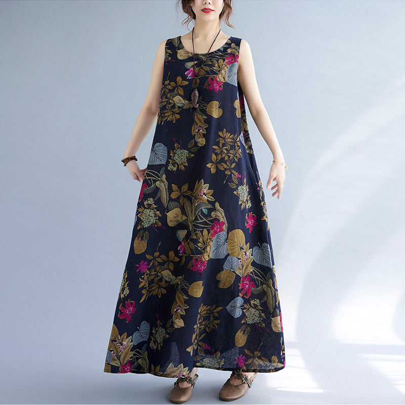 Sleeveless Round Neck Dress