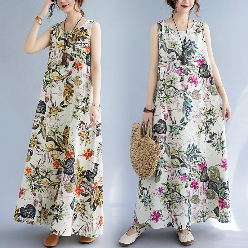 Sleeveless Round Neck Dress