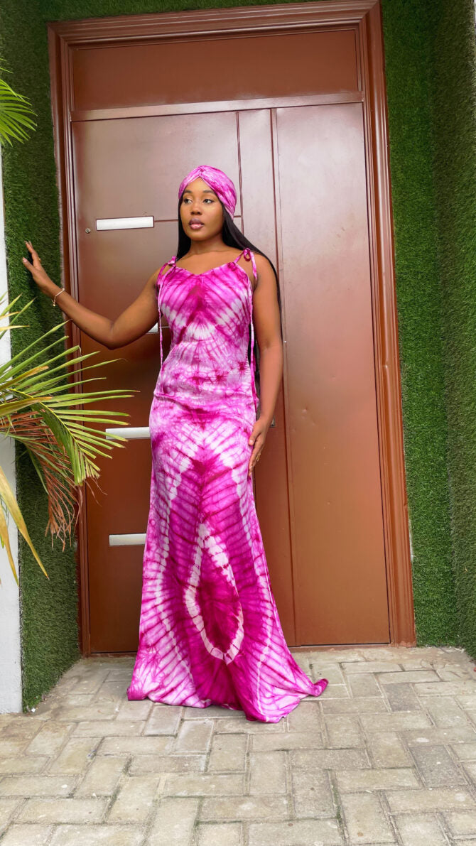 Slim Fit Long Dress and Scarf