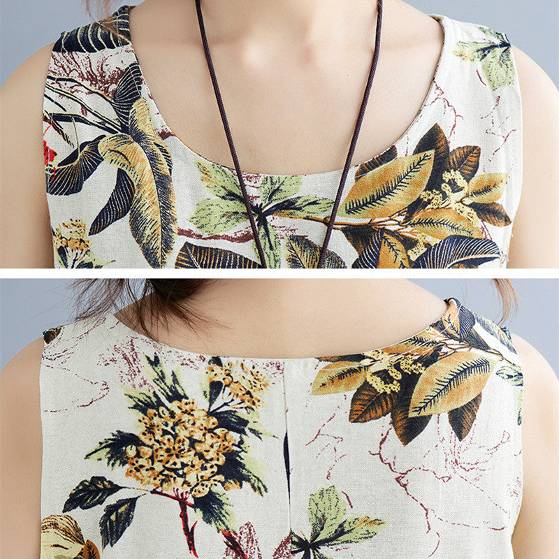 Sleeveless Round Neck Dress