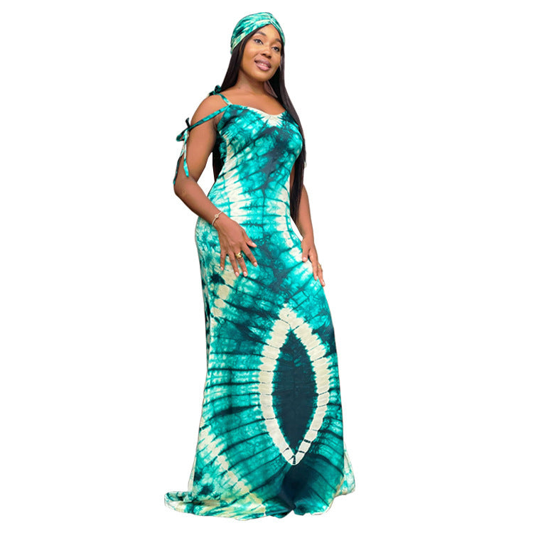 Slim Fit Long Dress and Scarf