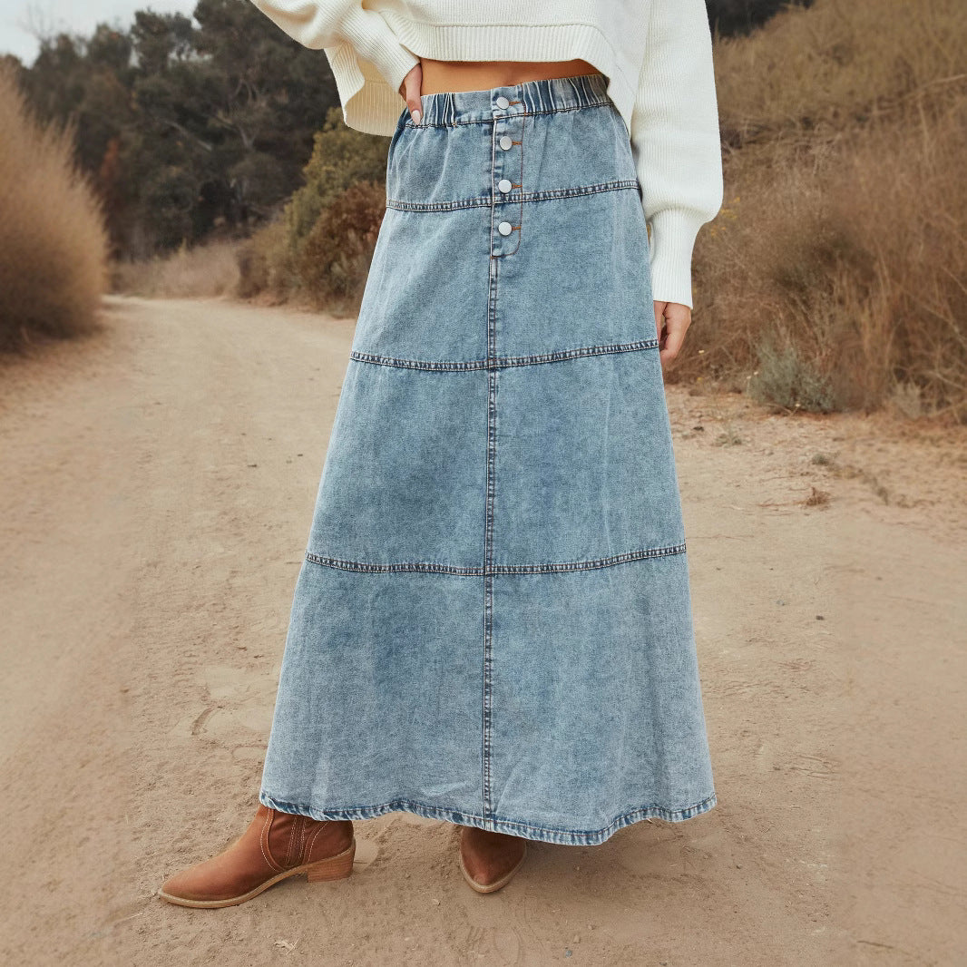Stitch Denim Skirt