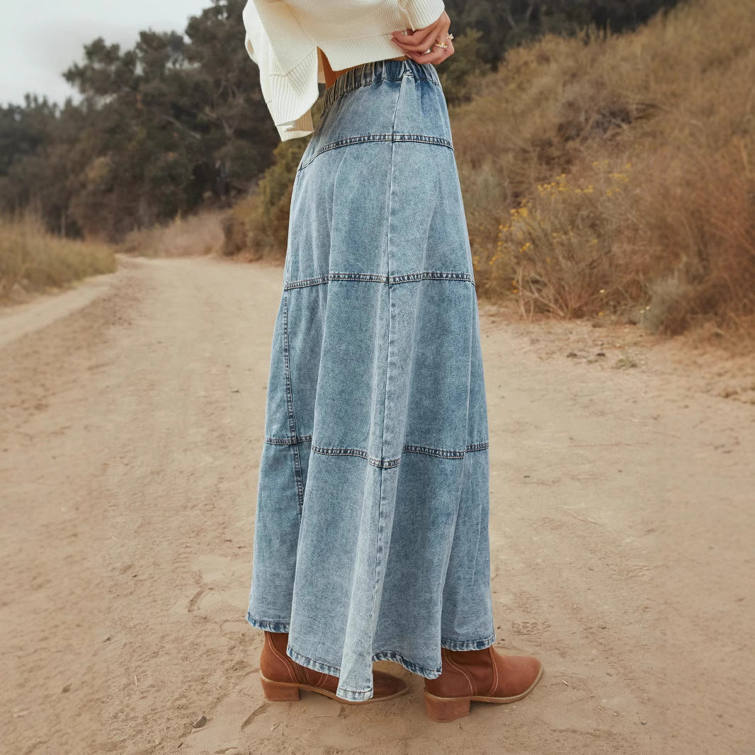 Stitch Denim Skirt