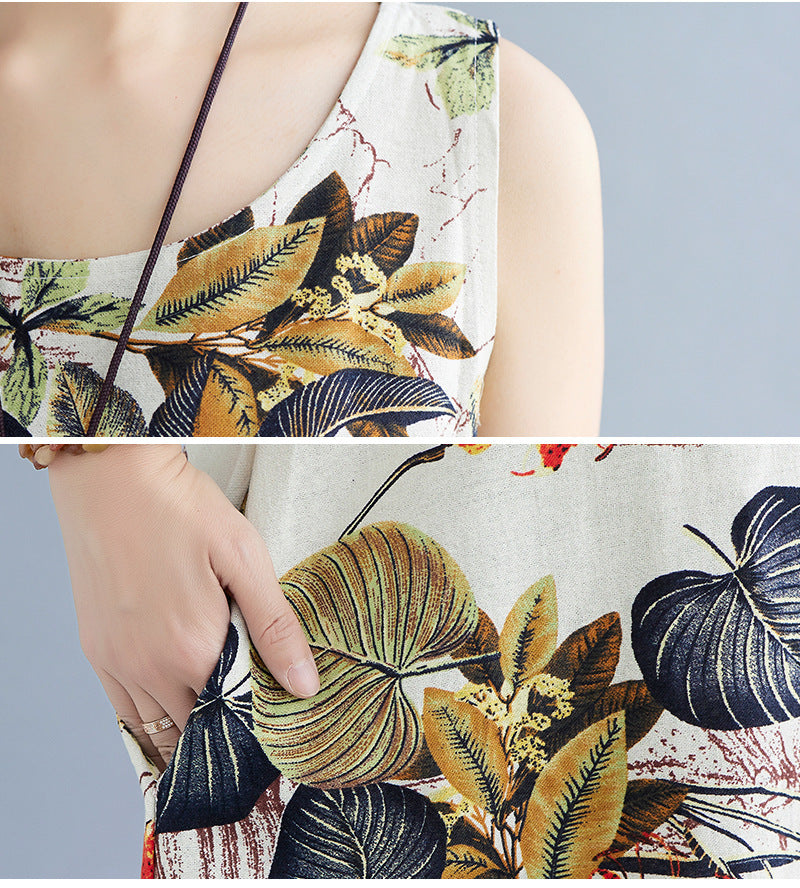 Sleeveless Round Neck Dress