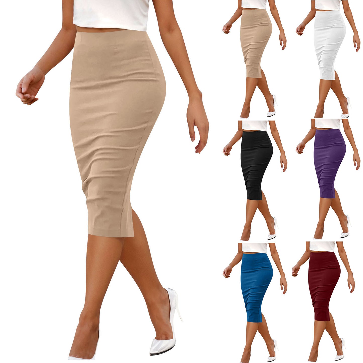Tight Hip Mid-length Zipper Skirt