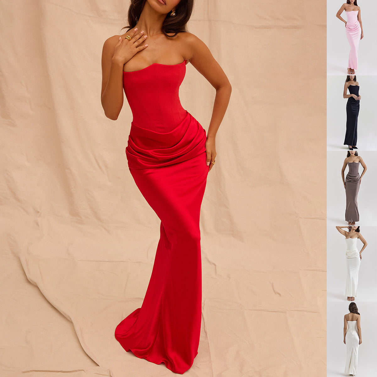 Bandeau Long Party Evening Dress