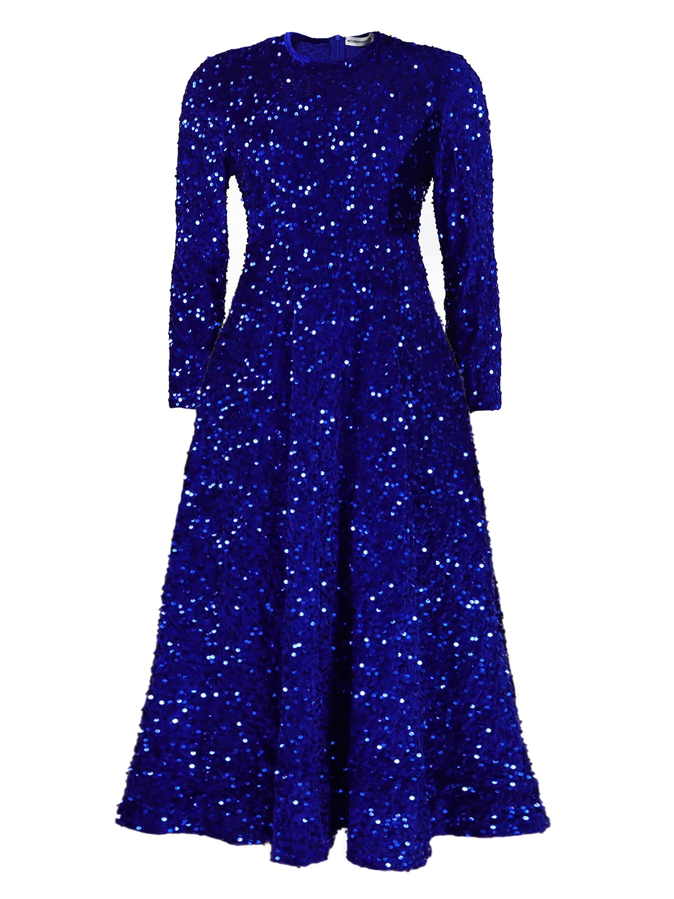 Women's Pure Color Sequins Mid-length Formal Dress