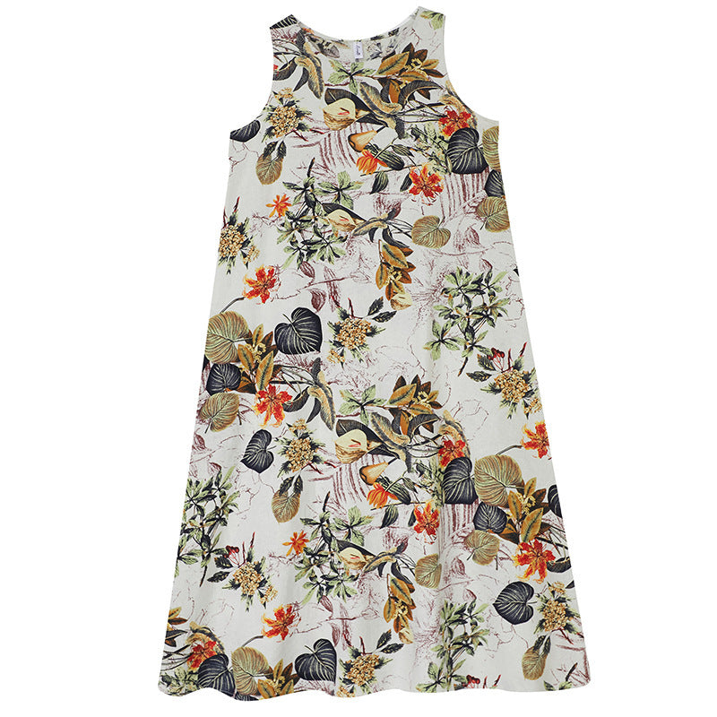 Sleeveless Round Neck Dress