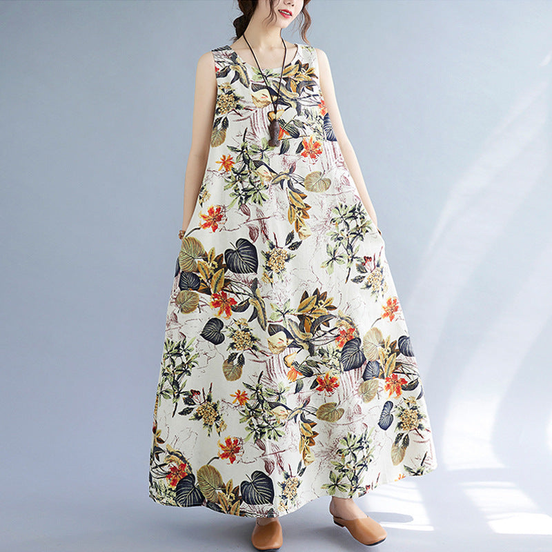 Sleeveless Round Neck Dress