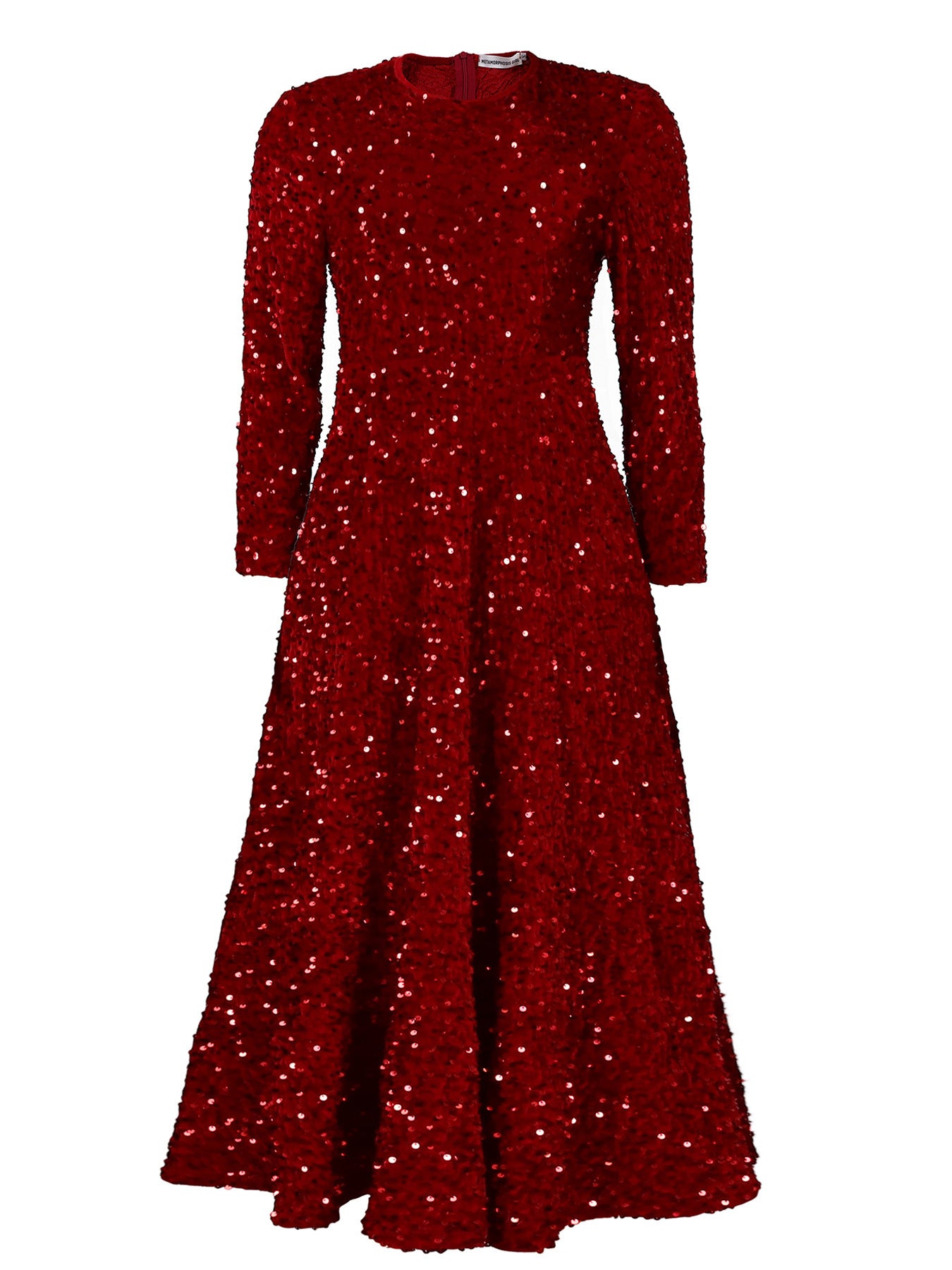 Women's Pure Color Sequins Mid-length Formal Dress