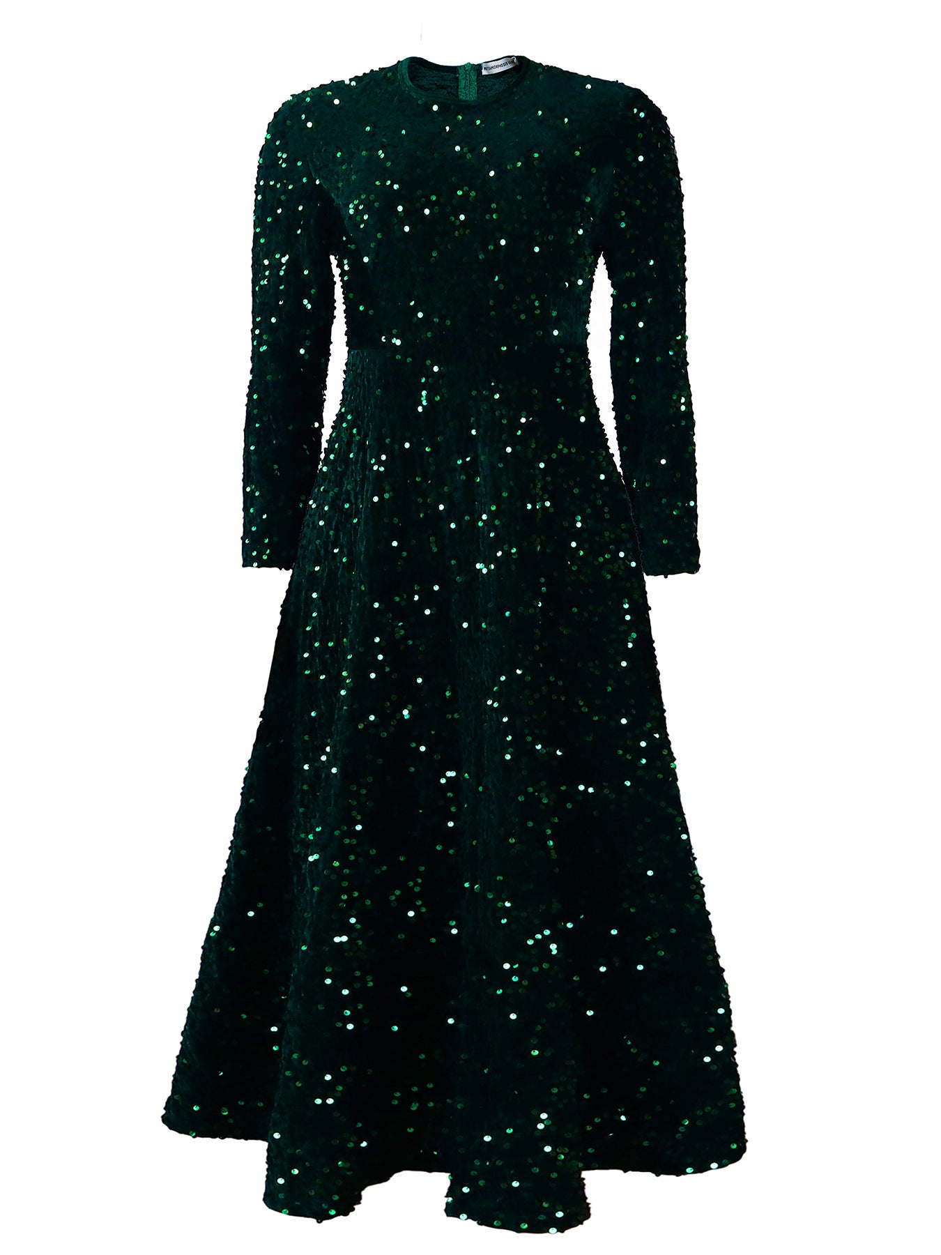 Women's Pure Color Sequins Mid-length Formal Dress