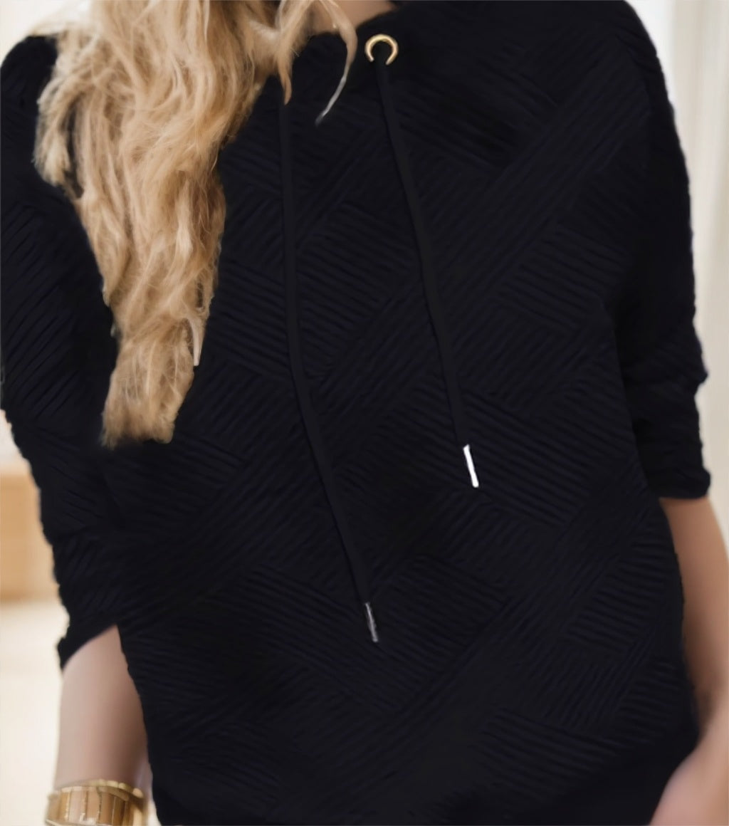 Neck Drawstring Pullover Sweatshirt