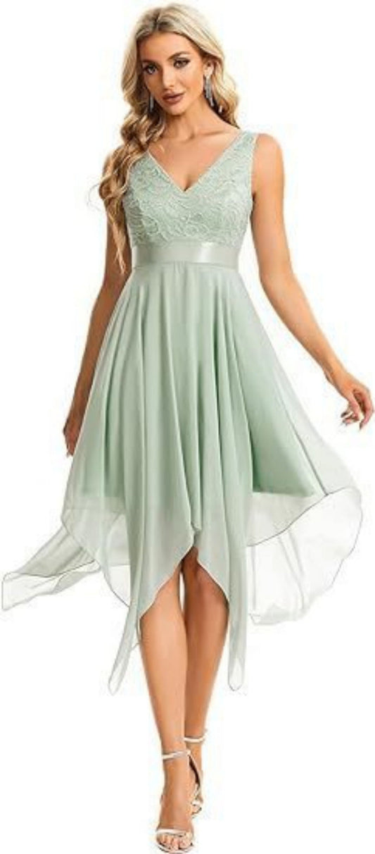 Lace Chiffon Cocktail Gown