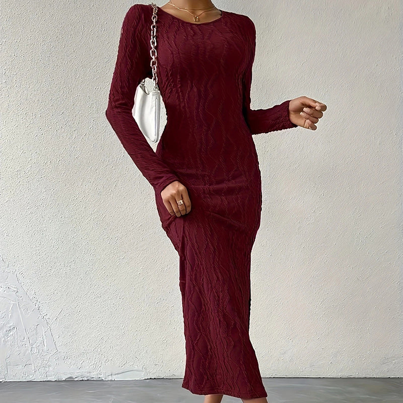 Bodycon Crew Neck Midi Dress