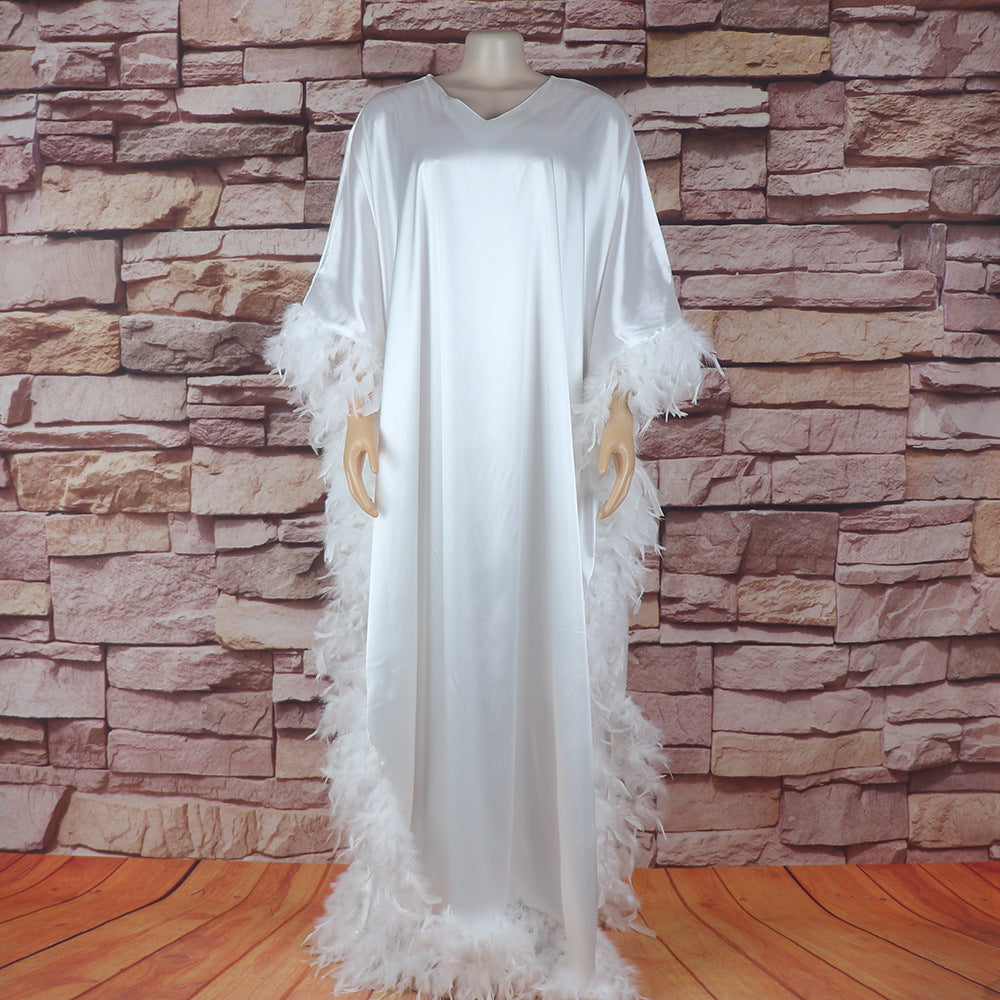 African Light Feather Sleeve Robe