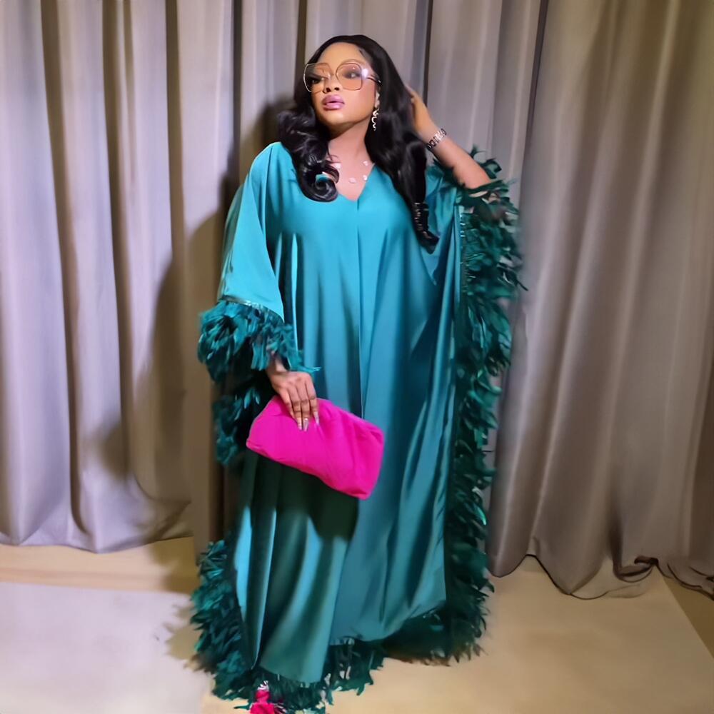 African Light Feather Sleeve Robe