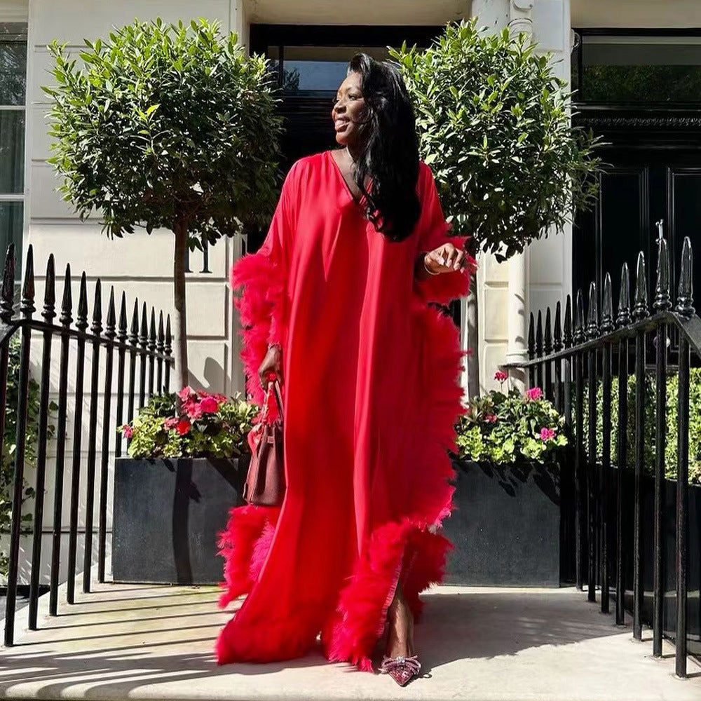 African Light Feather Sleeve Robe