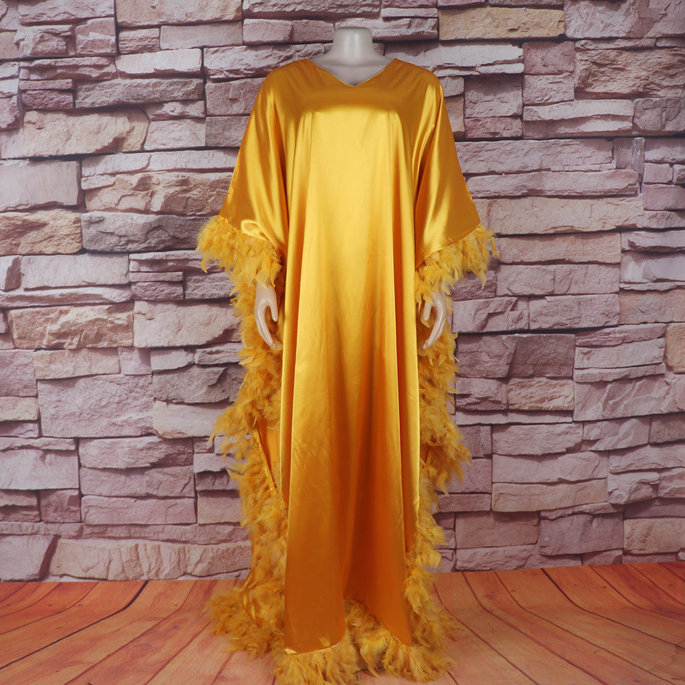 African Light Feather Sleeve Robe