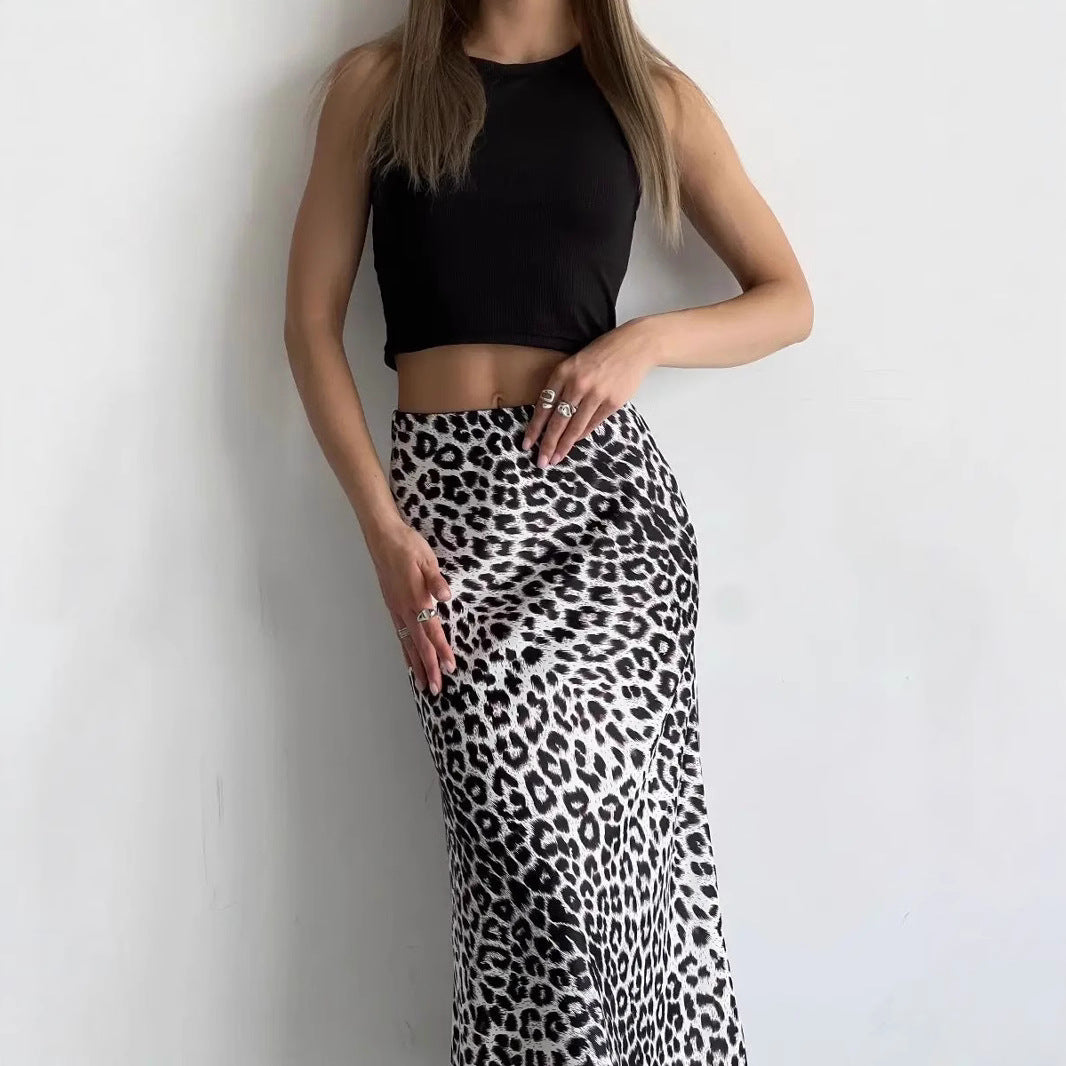 Casual Leopard High Waist Skirt