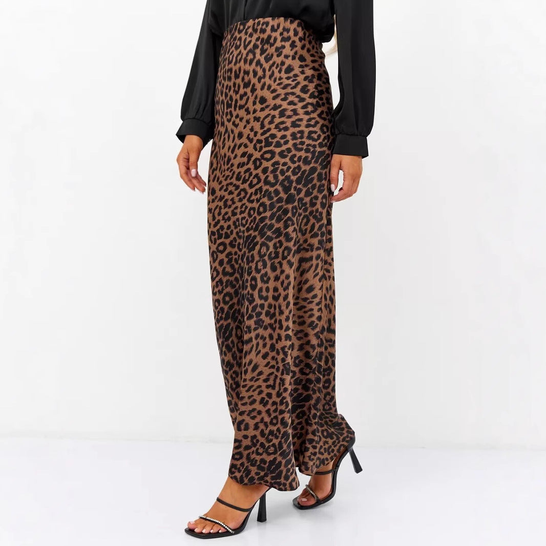Casual Leopard High Waist Skirt