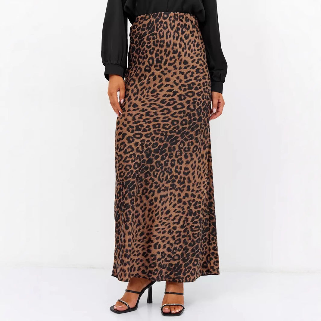 Casual Leopard High Waist Skirt