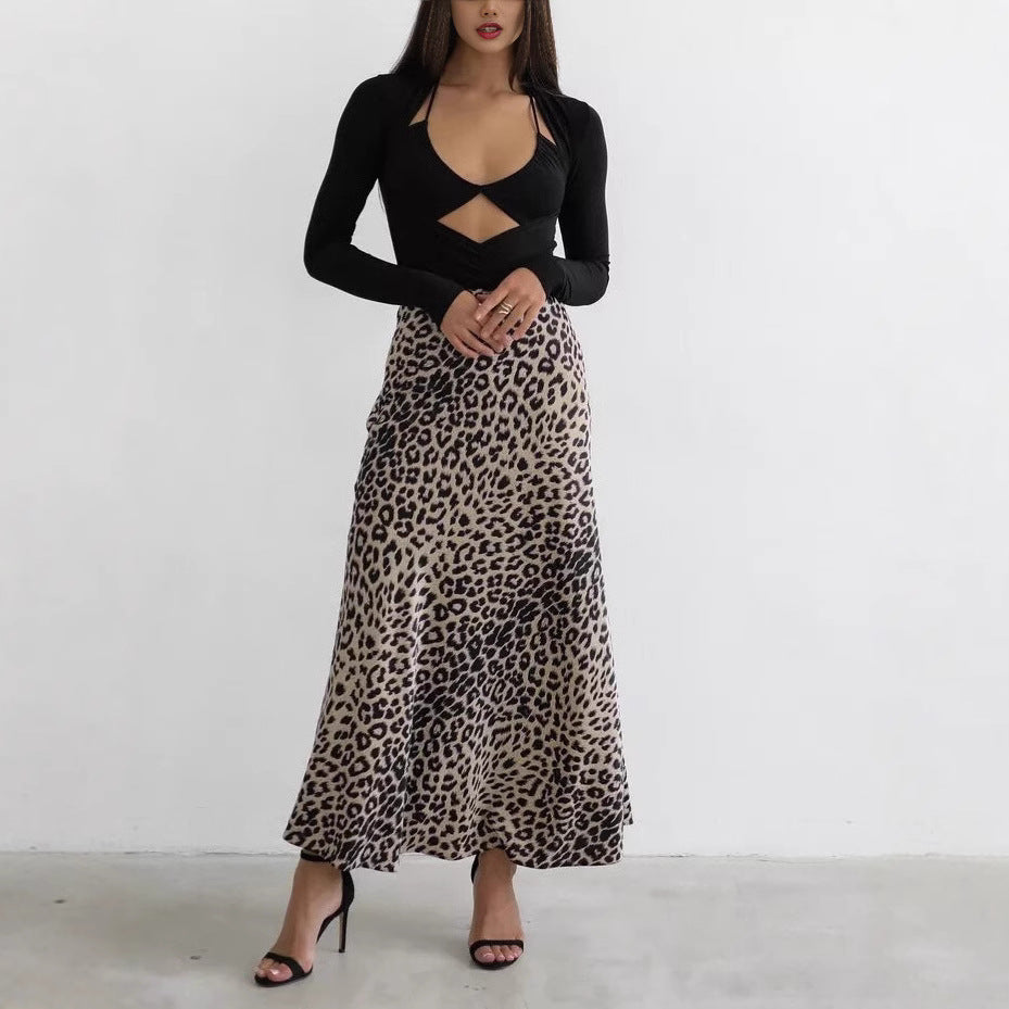 Casual Leopard High Waist Skirt