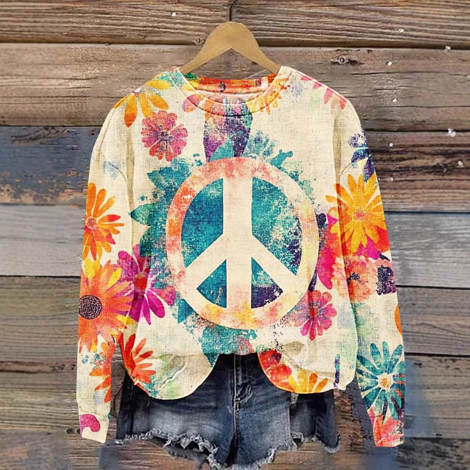 Women's Printed Drop-shoulder Sweater