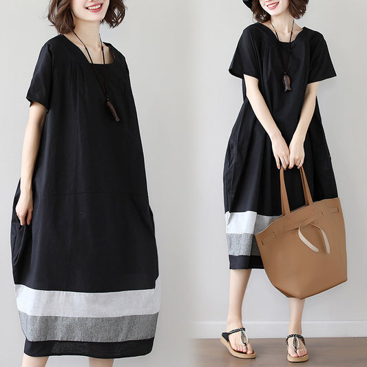 Short Sleeve Mid Length Dress