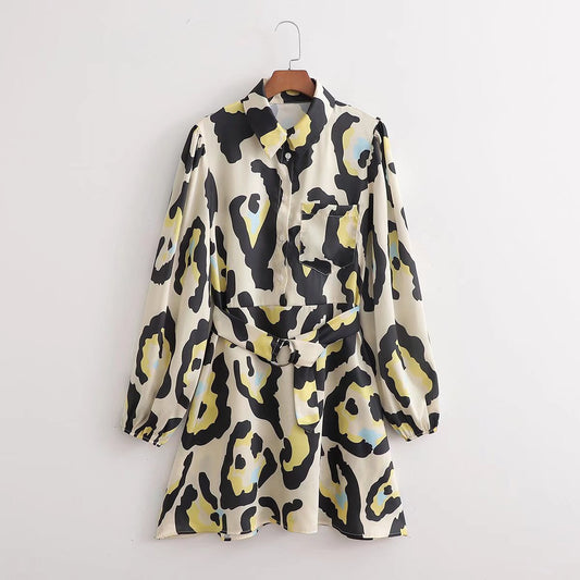 Leopard Print Shirt Dress
